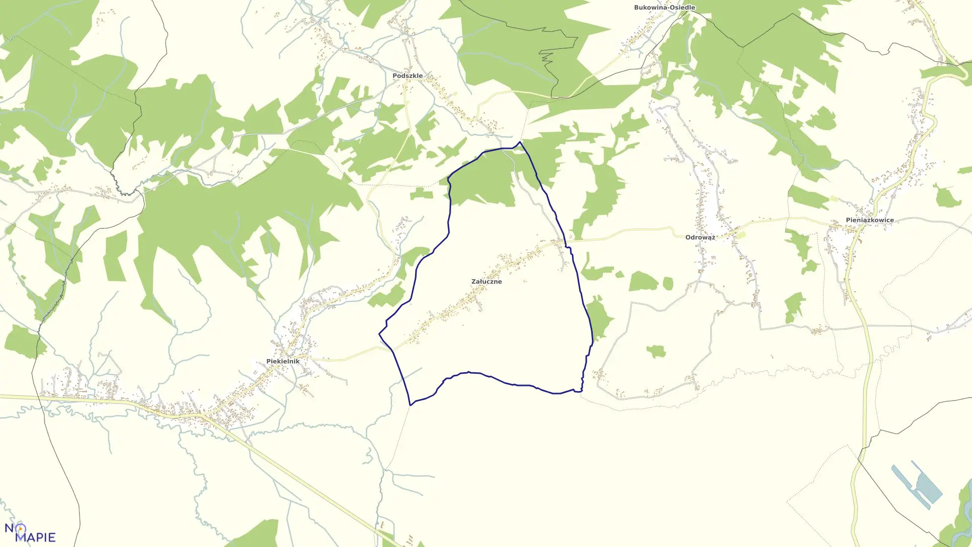 Mapa obrębu ZAŁUCZNE w gminie Czarny Dunajec